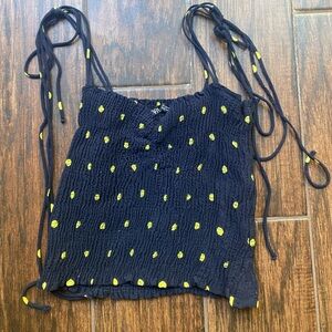 Zara Cropped Tie-Shoulder Top